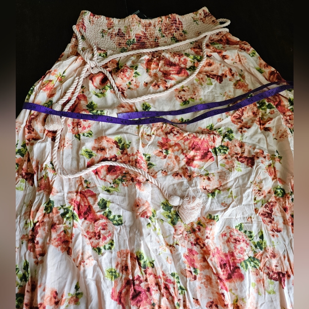 Forever 21 Floral Maxi Skirt (NWT), Size M, with Rope Belt and Side Slits - Picture 14 of 16